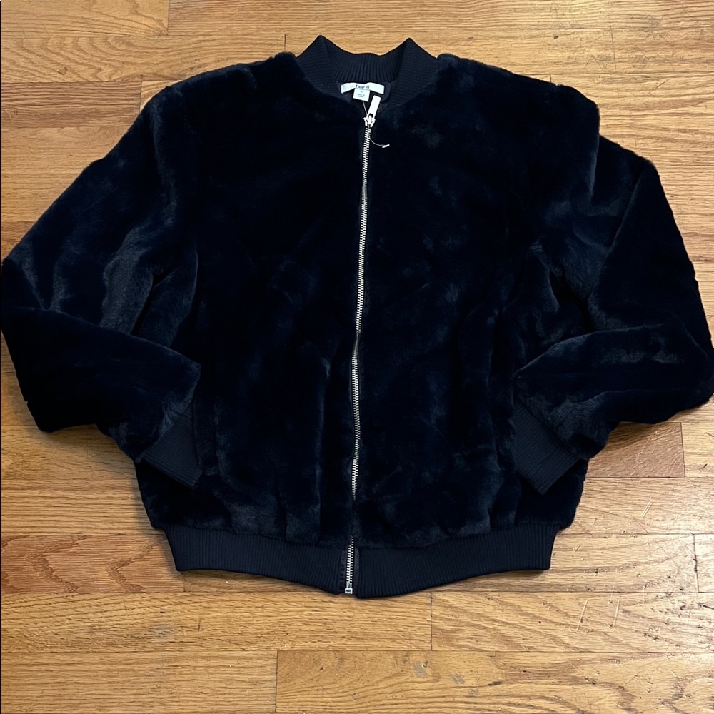 Bar III Black Faux Fur Jacket